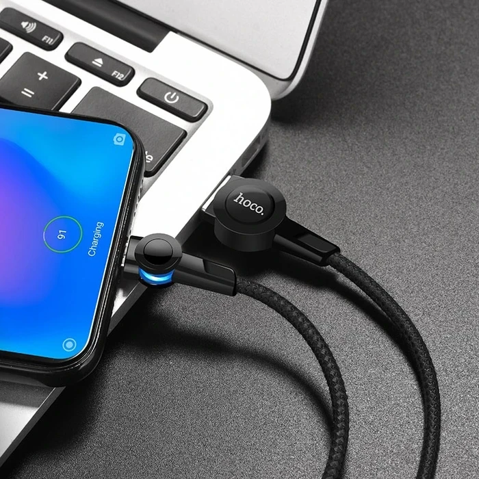 Hoco Magnetic Charging Cable | Rotatable 360-Degree Connectivity Logic | Zinc Alloy & Nylon Matrix | S8