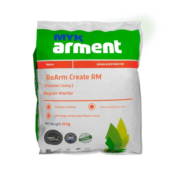 ReArm Crete RM Polymer-Modified Shrinkage-Compensated Repair Mortar | Heavy-Duty Concrete Wall, Ceiling & Precast Patching Compound | 25kg HDPE Bag