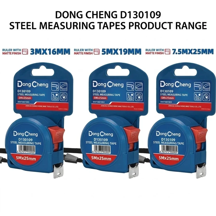 Dongcheng DG Professional Steel Measuring Tape Series (3m/10ft, 5m/16ft, 7.5m/25ft) | Pure ABS Impact Casing with Metric/Inch Dual Markings & One-Button Lock | DG Series