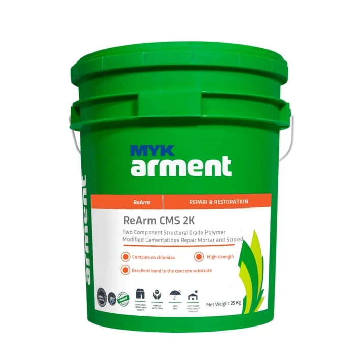 ReArm Crete CMS 2K 2-Component Structural Polymer-Modified Cementitious Repair Mortar & Screed | High-Strength Shrinkage-Compensated System | 26kg Kit