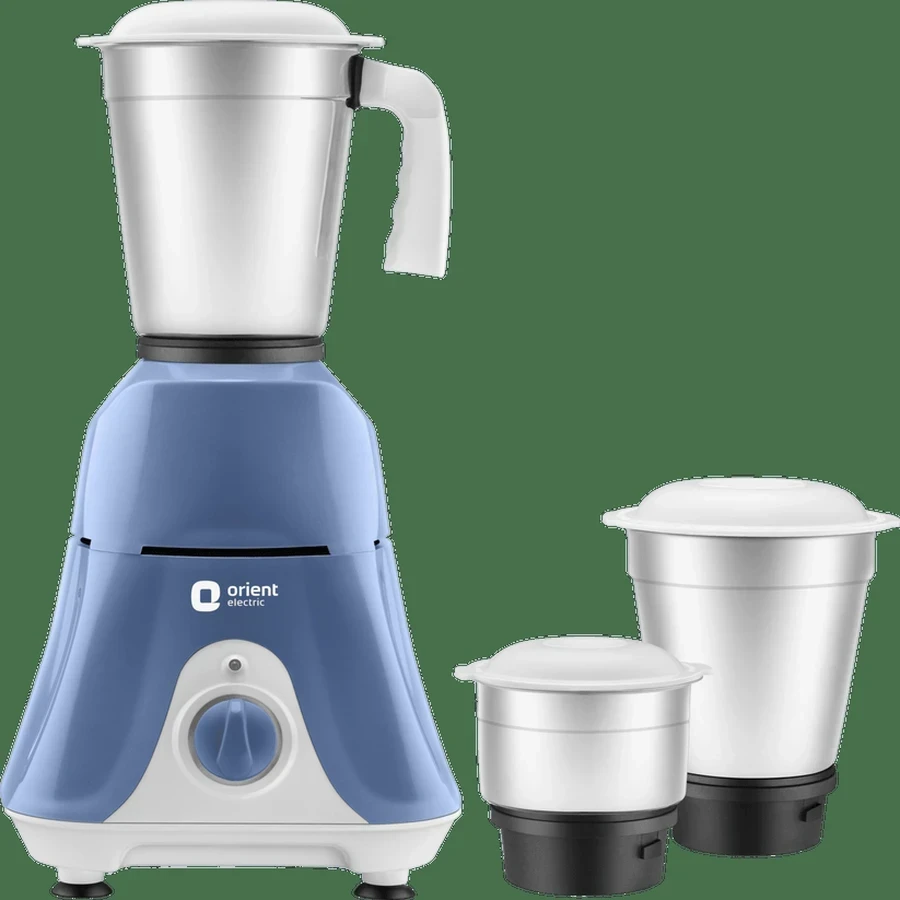 Orient Sprint Super 500W Compact Tower Mixer Grinder | 0.8L Capacity with 4-Leaf Stainless Steel Liquidizer Blade & Overload Protection (Blue & White)