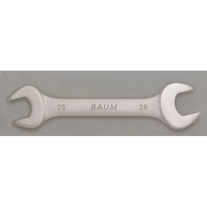 BAUM Heavy-Duty Large Chrome Vanadium Double Open-Ended Spanner | 3-Layer Nickel Chrome Rough Matt Finish Oval Body Wrench | Model ART 12E (Sizes 24mm to 60mm)