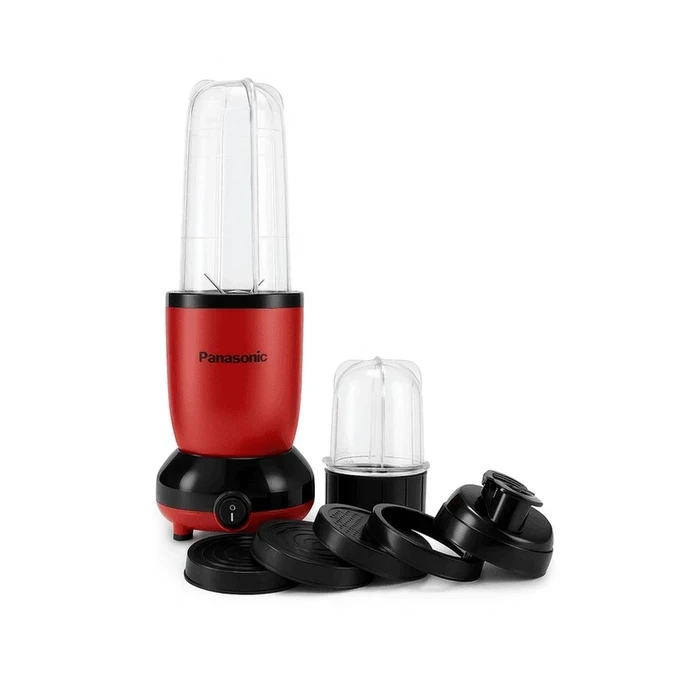 Panasonic 600W 2-Jar Nutri Blender & Personal Juicer | High-Speed Nutrient Extractor with 500ml Jar & Stainless Steel Blades (Red) | MX-GA2350-RD