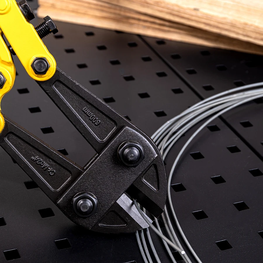 Deli 12" Heavy-Duty Compound Action Bolt Cutter | Forged Cr-Mo 56 HRC Steel Blade Compact Shears with Two-Tone TPR Anti-Slip Handles | EDL2687 (Yellow)