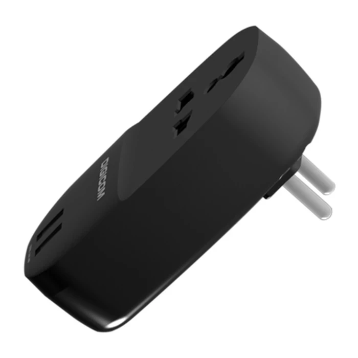 Digicom DG-T12U 1 Port Universal Socket & 2 USB Ports | 15A High Load Logic | Travel Optimized & 2500W Power Capacity | 2.4A USB