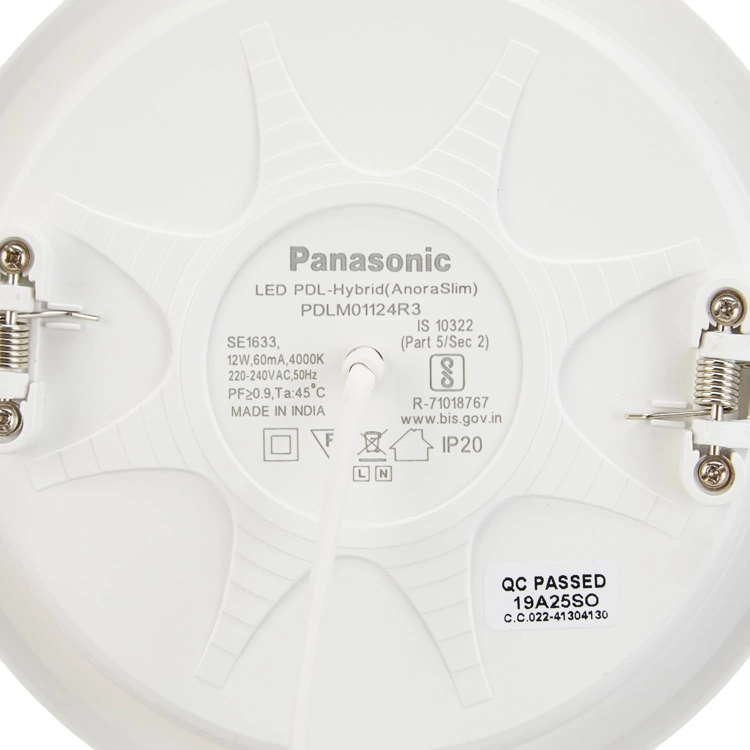 Panasonic LED IC Round Recessed Downlight Series (6W / 12W / 18W) | 3.71kV Surge Protection, 25,000H Life & Eye-Safe Driver in Warm, Natural & Cool White
