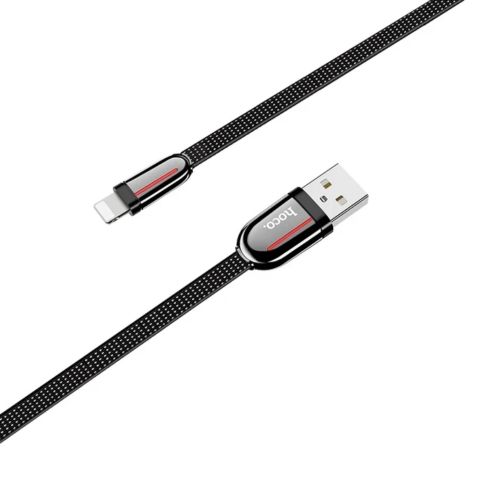 Hoco Grand Charging Cable | Lightning Connectivity Logic | Zinc Alloy & Fabric Weaving Matrix | U74