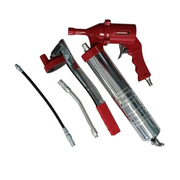 AEROPRO 0082 Pneumatic Continuous Air Grease Gun | 500cc Bulk / 16 oz Cartridge 90 PSI (6 Bar) Heavy-Duty Lubrication Tool