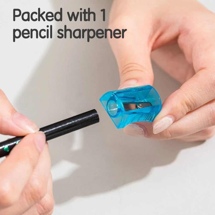 Deli 10-Piece HB Graphite Pencil | Ergonomic Triangular Barrel | Non-Toxic Safety Paint | EC7-HB