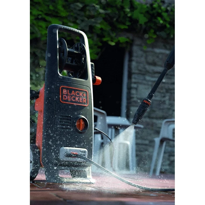BLACK+DECKER 1800W 135 Bar High-Pressure Washer with Integrated Hose Reel & Turbo Nozzle | Heavy-Duty Wheeled Car & Patio Jet Cleaner | BXPW1800E-B5