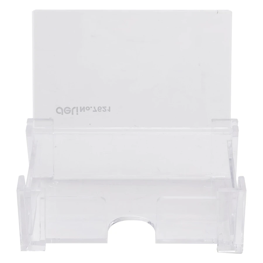 Deli Transparent GPPS Business Card Holder (103x68x34mm) | Top-View Access Durable Desktop Visiting Card Display Stand | E7621