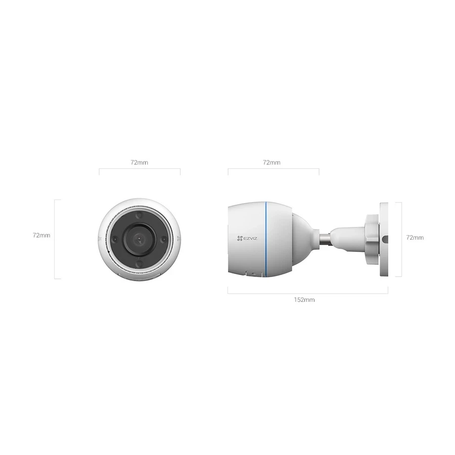 EZVIZ H3c 1080P Outdoor Smart Wi-Fi Bullet Camera | IP67 Weatherproof AI Human Detection with 30m Night Vision & Alexa Support | CS-H3c-R100-1K2WFL