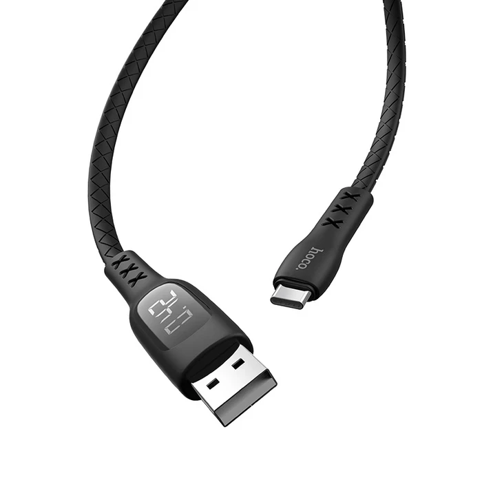 HOCO Sentinel Charging Cable | Type-C Connectivity Logic | 3A High-Fidelity Power Matrix | Timing Display | S6