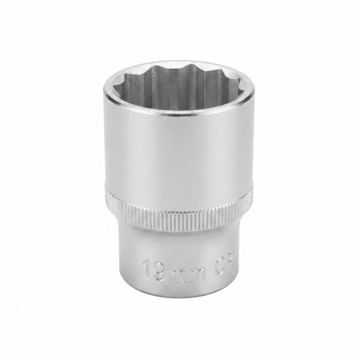 Baum 3/4" Drive Metric Chrome Vanadium Steel Matte Double Chrome Plated 6-Point Hex Drive Socket Art-410
