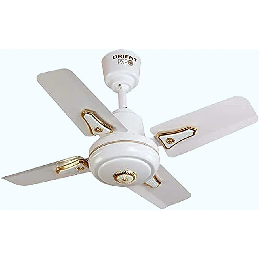 Orient Summer Delight Decor 4-Blade Ceiling Fan 24-Inch | Copper Finish | Compact High-Performance Motor | Brown & White