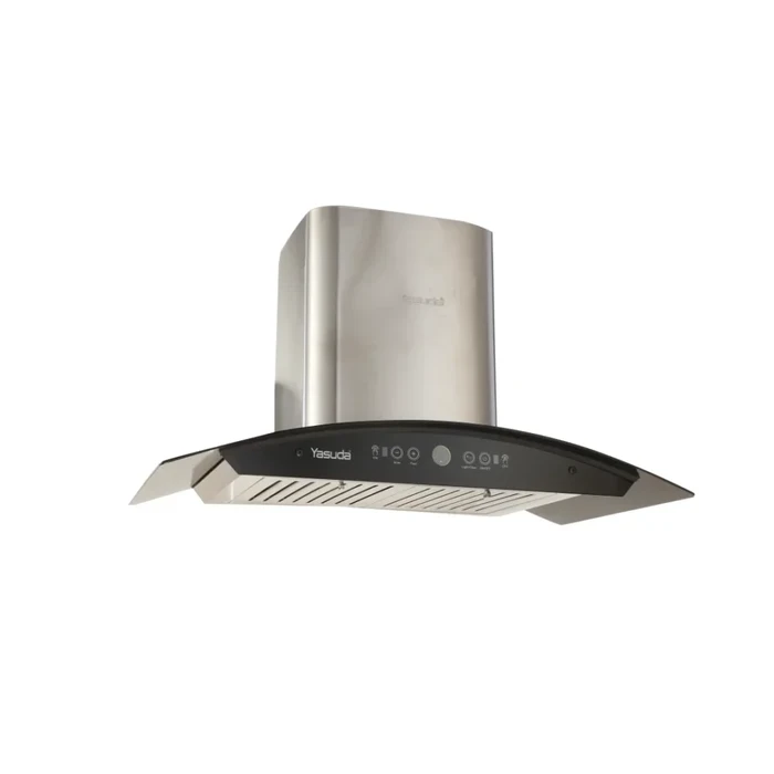 Yasuda 90cm Kitchen Chimney with Auto Clean Function | 1250 m³/hr Heavy Duty Suction Iron Cabinet Metal Blower | SS Baffle Filter Touch & Sensor Controls 3 Speeds | YS-C90TBA