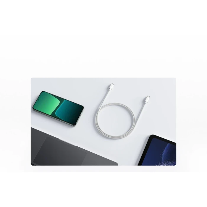 Xiaomi 3A Braided USB-C to USB-C Cable (1m) | Fast Charging Cord with PD3.0, QC3.0 & 480Mbps Data Transfer | White - 3A-CC-1M