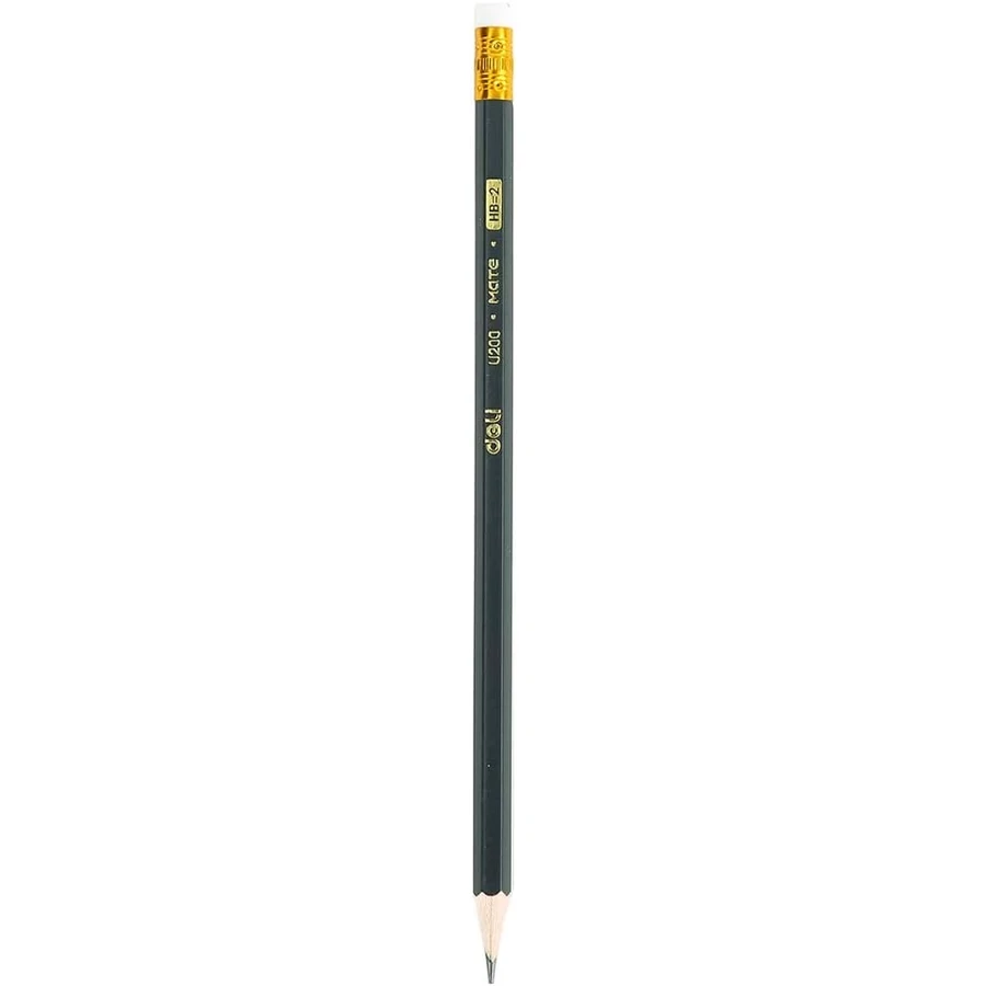 Deli Professional Intense Black Graphite Pencil | Softened Basswood & PVC-Free Eraser | EU20000