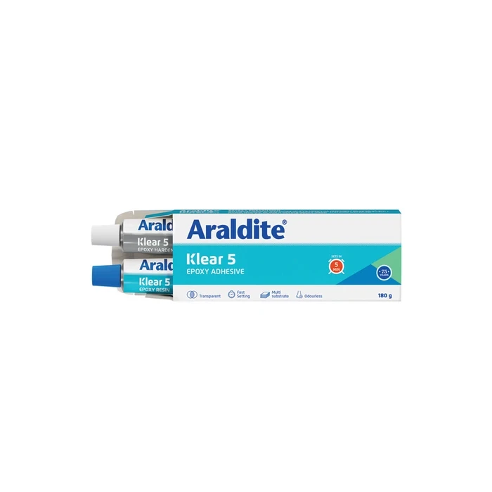 Araldite Klear Fast-Setting Crystal-Clear Two-Component Structural Epoxy Adhesive Range (10g, 90g & 180g Variants)