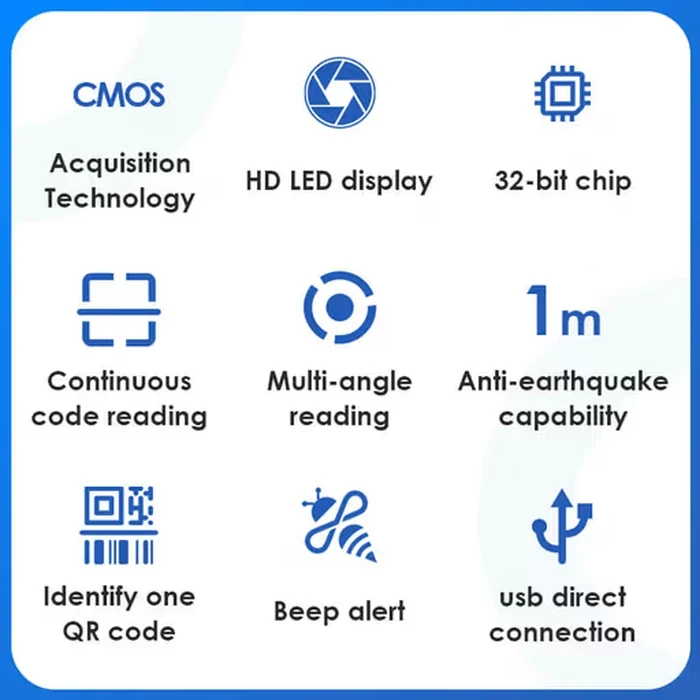 DELI Hands-Free Desktop 1D & 2D Barcode Scanner | CMOS Omnidirectional Mobile Screen & Paper USB POS Reader | ES231