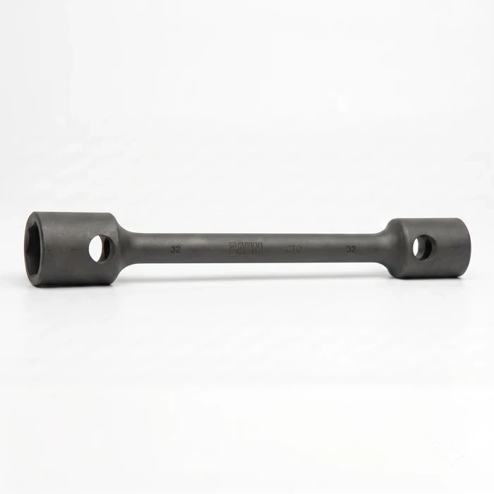 BAUM Heavy-Duty Long Two-Way Wheel Wrench | Premium Forged Chrome Vanadium Elliptical Truck Spanner with Black Phosphated Armor | Model ART 252A LONG