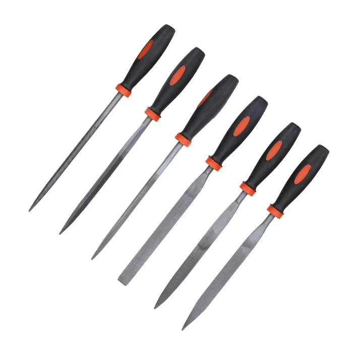 BLACK+DECKER 6-Piece Precision Alloy Steel Needle File Set | Ergonomic Anti-Slip Grip Jewelry & Craft Deburring Kit | BDHT22148