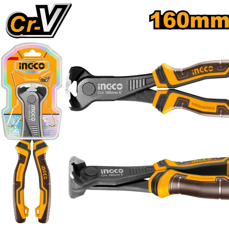 Professional End Cutting Pliers | 6" (160mm) Chrome Vanadium Steel Flush Cutters with TPR Soft Grip | HECP28160