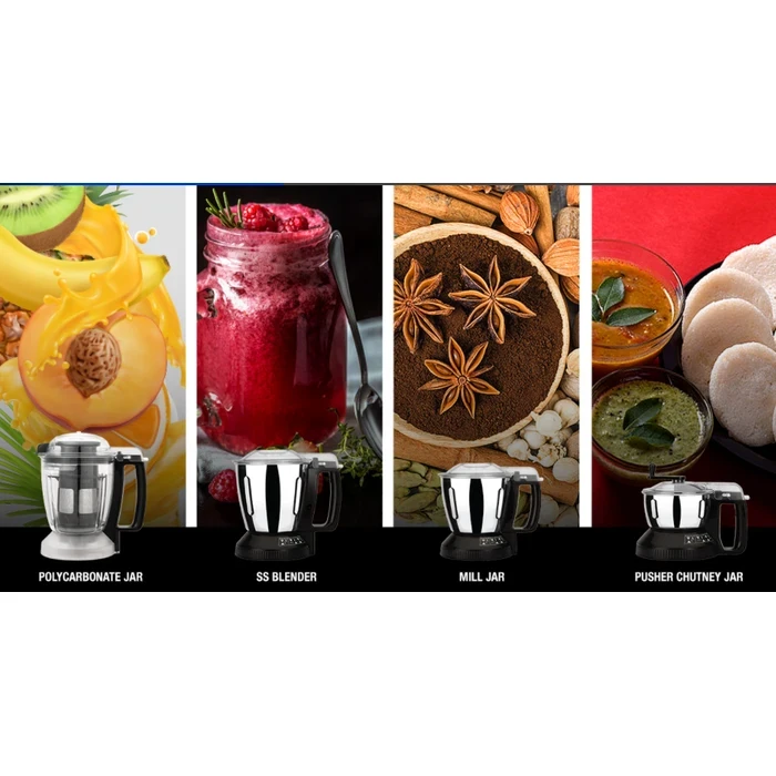 Panasonic 600W Elements Mixer Grinder with 3 Stainless Steel Jars & 1 Juicer Jar | Safety Lock Overload Protection | Wet Dry Blending Chutney Grinding Quartz Yellow/Rustic Red/Sunstone Orange/Charcoal