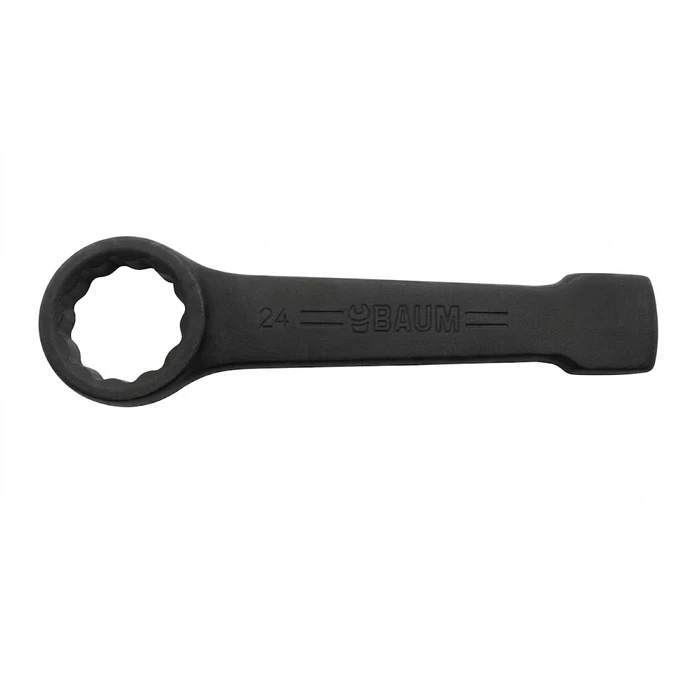 Baum Chrome Vanadium Steel Hardened & Tempered Black Phosphated Industrial Heavy Duty Striking Slogging Ring End Wrench Spanner Art-66B