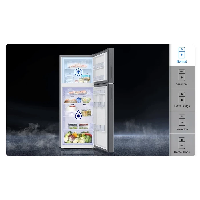 Samsung 419L RT45DG6A2BSLHL Double Door Refrigerator | Wi-Fi SmartThings AI Energy Mode 5-in-1 Convertible Twin Cooling Plus EZ Clean Steel