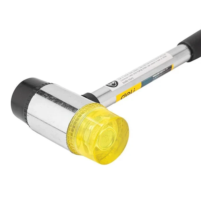 Deli 40mm Installation Hammer with One-Piece Solid Steel Handle | 315mm Professional Soft Striking Mallet with Shock-Absorbing PVC Grip | EDL5340