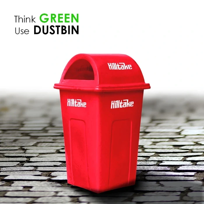 Hiltake Heavy Duty Dustbin | High-Density Polymer Matrix | Small & Medium Series | Red, Green & Yellow