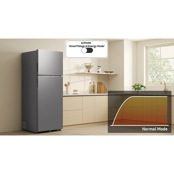 Samsung 350L RT38DG5A2BS8IM Double Door Refrigerator | Twin Cooling Plus 5-in-1 Convertible 5-Star Digital Inverter Multi Flow Modern Inox