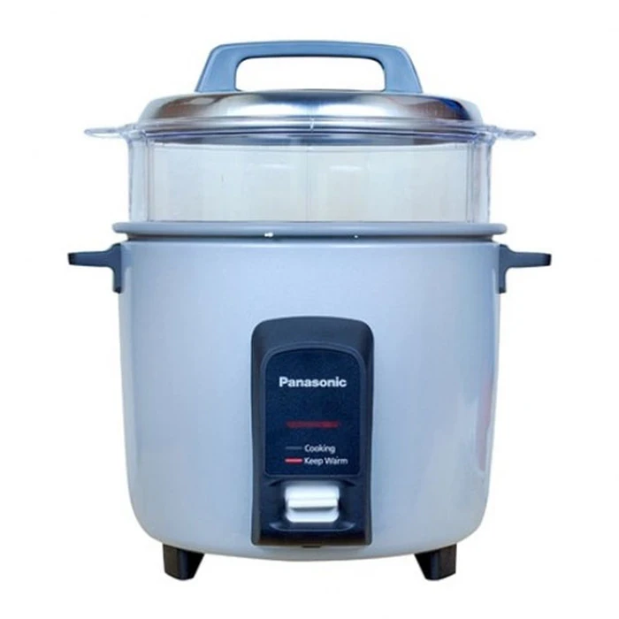 Panasonic 1.8L Automatic Drum Electric Cooker with Warmer & Non-Stick Pan | Single Steaming Basket Attachment | 660W Auto Keep Warm & Shut-Off | Model SR-Y18FHS(E) in Burgundy & Silver