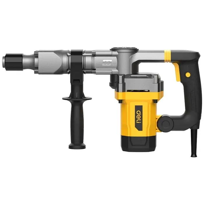 Deli Tools 1250W Heavy Duty Demolition Breaker | 17J Impact Energy 5kg Portable Industrial Jackhammer with Shockproof Handle & 2 Chisels | EDC380