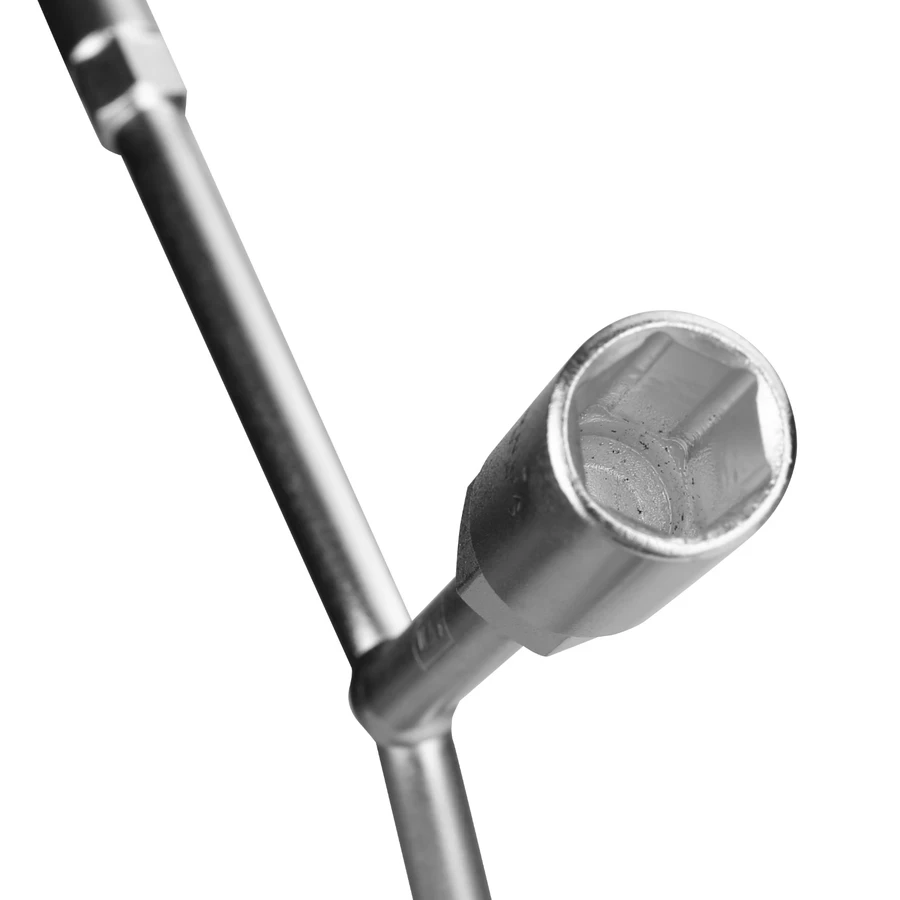 Deli 10-12-14mm 3-Way Y-Type Socket Wrench | Heavy-Duty Chrome Vanadium (Cr-V) Steel 6-Point Sockets with Mirror Chrome Finish for Automotive & Bike Repair (Silver) | EDL101214