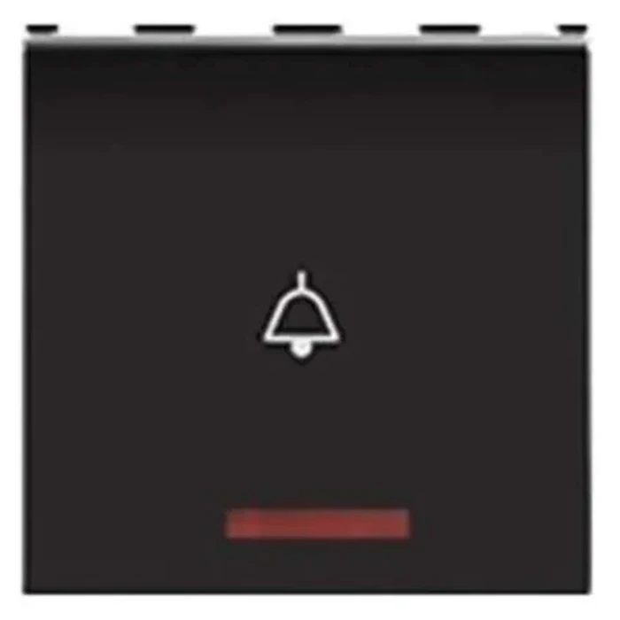 Anchor Roma 66233B 10A Bell Push Switch with Indicator | Neon Visual Status Logic | 2-Module Large Rocker | Flame Retardant Shield
