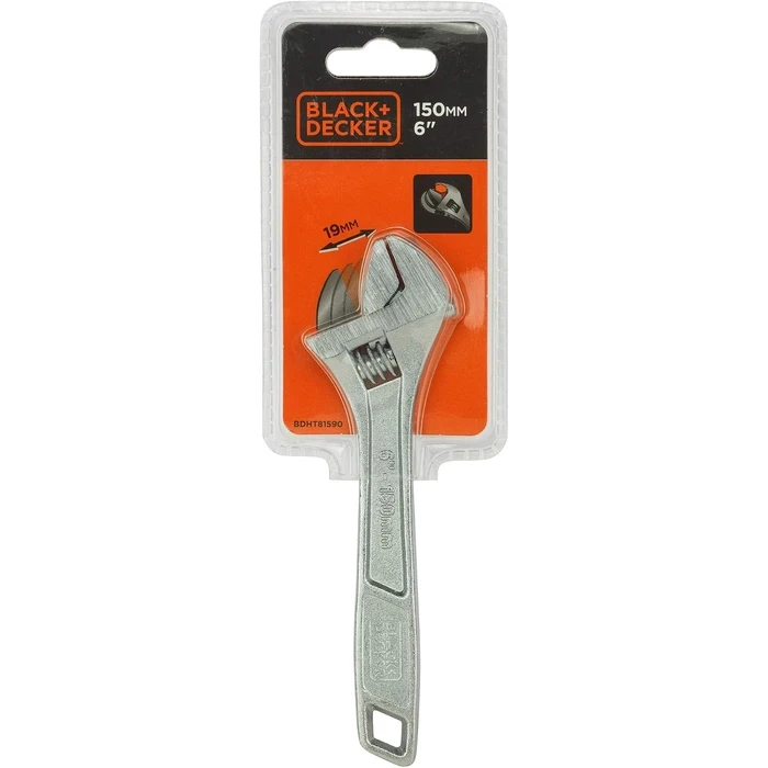 BLACK+DECKER 3-Piece Alloy Steel & Chrome Vanadium Adjustable Wrench Set (150mm, 200mm, 250mm) | Heavy-Duty Mechanical & Plumbing Shifting Spanner Kit | BDHT81590 / BDHT81591 / BDHT81592