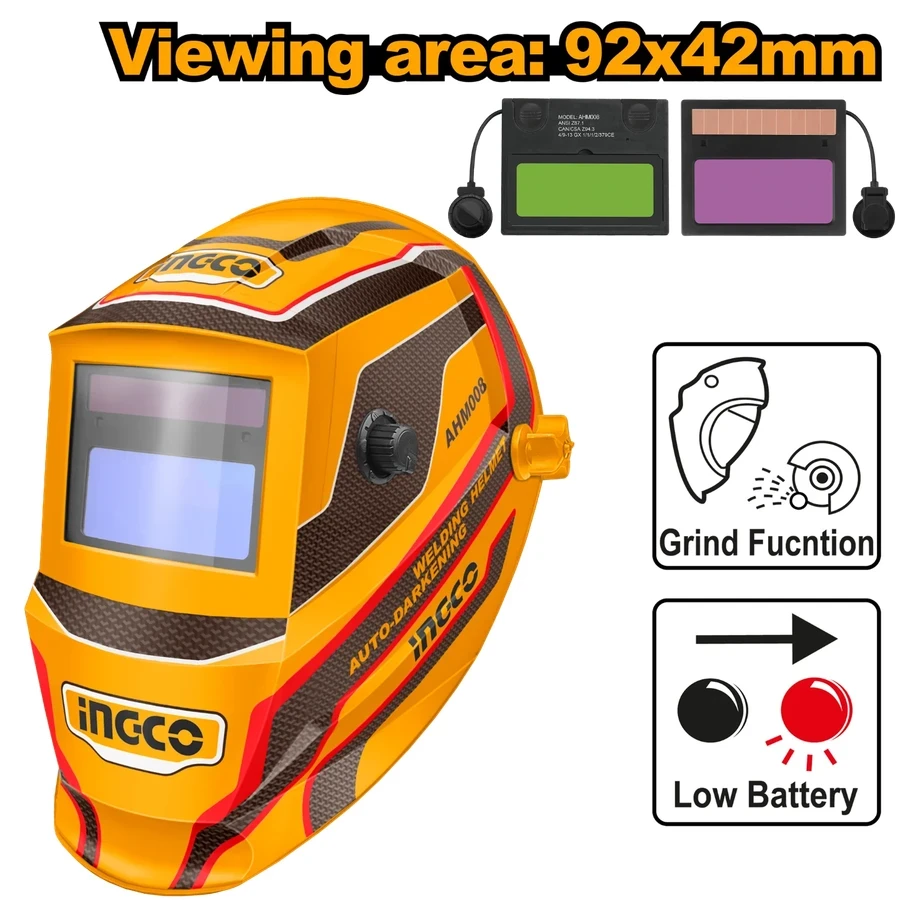 Auto-Darkening Welding Helmet | Professional Variable Shade Protection (DIN 9-13) for MIG, TIG & MMA | AHM008