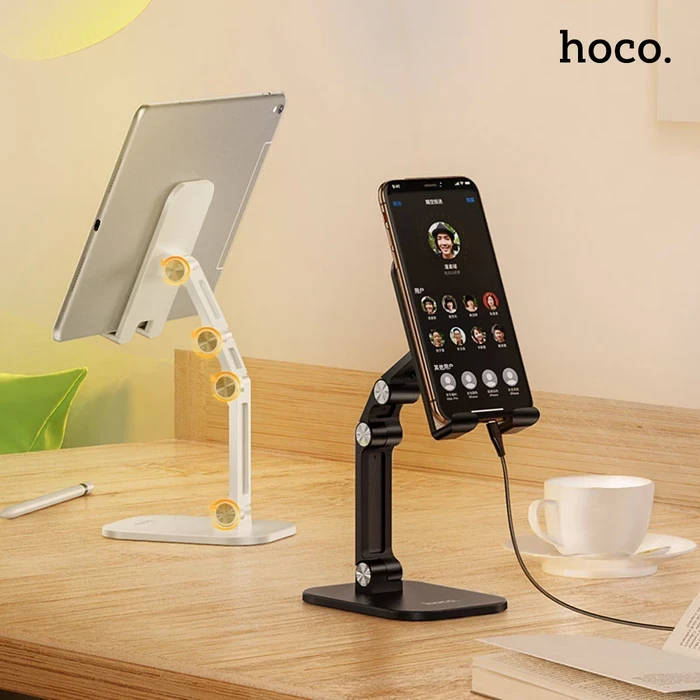 Hoco Excelente PH34 Double Folding Desktop Stand | 13-Inch Wide-Format Tablet Compatibility Matrix | Dual-Axis Multi-Angle Silicone Shield