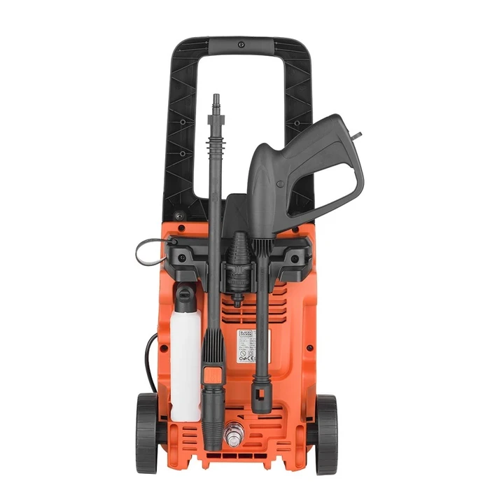 BLACK+DECKER 1400W 110 Bar High-Pressure Washer | 390 L/h Flow Rate Portable Wheeled Car & Patio Jet Cleaner | BXPW1400E-B5