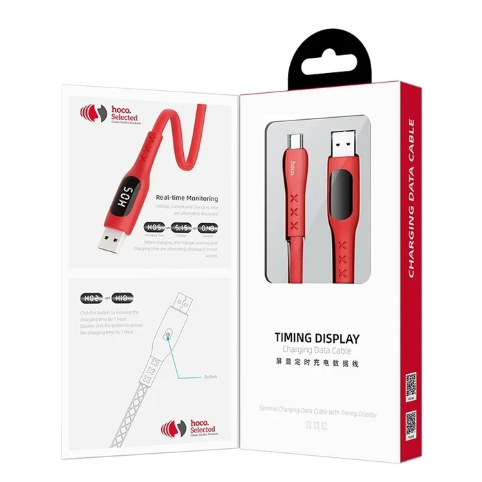 HOCO Sentinel Charging Cable | Type-C Connectivity Logic | 3A High-Fidelity Power Matrix | Timing Display | S6