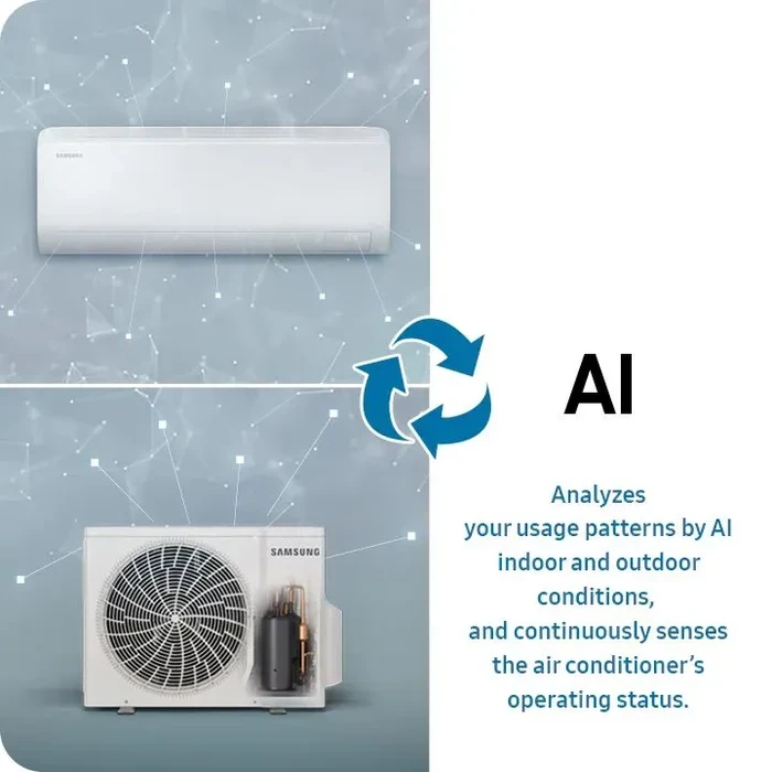 Samsung 1 Ton Hot & Cold AI Inverter Air Conditioner | 5-Star Energy Rating Smart WiFi Voice Control | 5-Step Convertible Copper Condenser 4-Way Auto Swing | AR50F12C1RHNRC