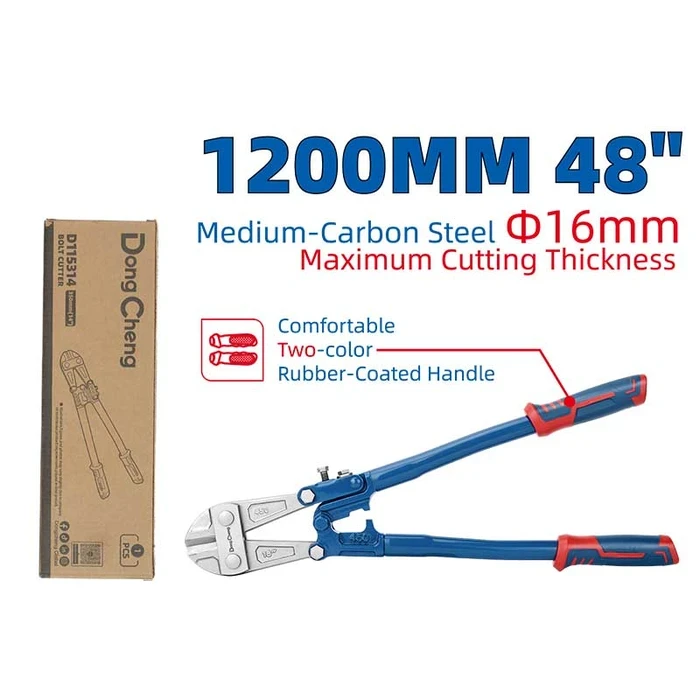 Dongcheng 48" Heavy Duty Industrial Bolt Cutter 1200mm | Hardened T8A Tool Steel Jaws & Extreme Compound Leverage Metal Rod Shear with Sandblasted Finish | DG Series