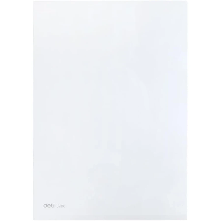 Deli A4 Report File Folder (10-Pack) | Heavy-Duty Polypropylene Document Presentation Cover with Fastener (White) | E5706