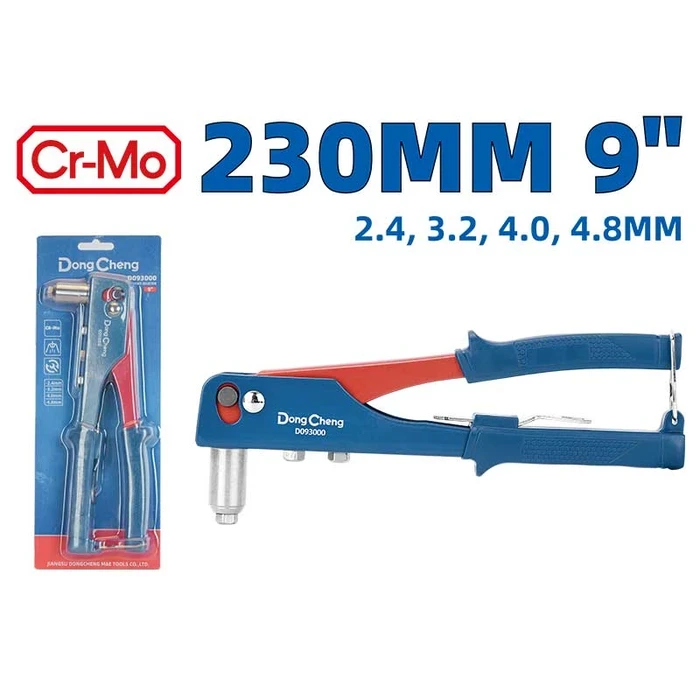 Dongcheng DG 230mm (9") Professional Manual Hand Riveter | High-Leverage Blind Rivet Gun for Φ2.4mm, 3.2mm, 4.0mm & 4.8mm Aluminum Rivets | DG Series