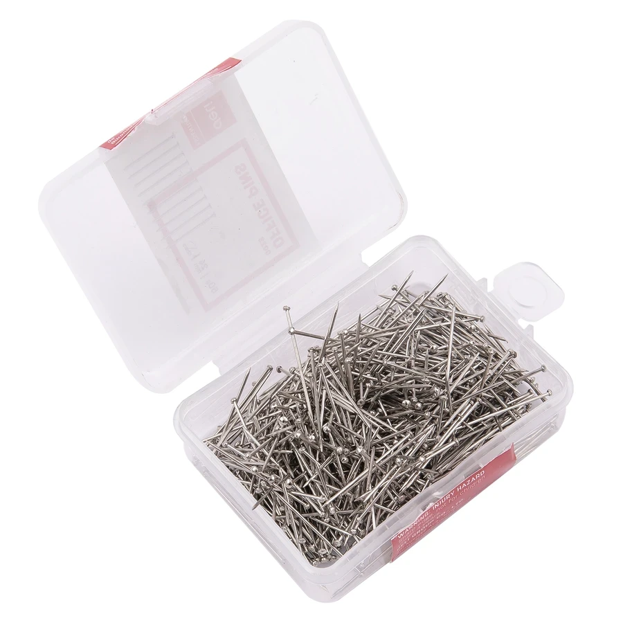 Deli Standard Office Straight Pins (24mm / 1 Inch) | Nickel-Plated Rustproof Steel Pins for Corkboards & Paper Fastening (Silver) | E0023
