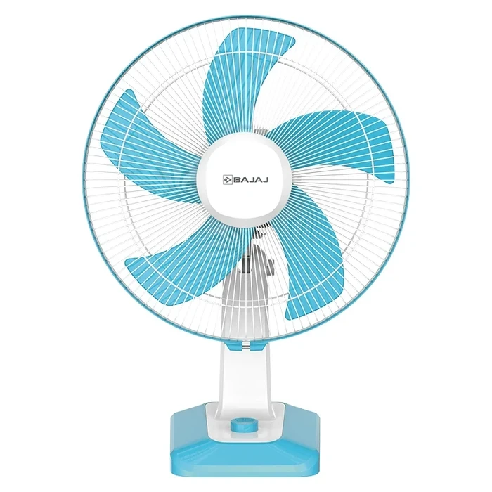Bajaj Penta Robusto 400MM 5-Blade Pedestal Fan | DuraBreeze 100% Copper Motor 75 CMM SurgeProtekt 4kV Rust-Free Body Icy Blue & White 252111