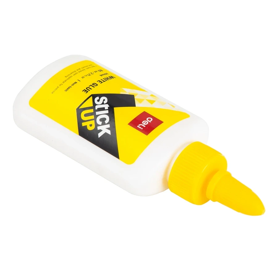 Deli White Glue (80mL) | Fast-Drying Clear-Drying Strong Bond PVA Liquid Adhesive with Precision Twist Tip (Pack of 12 Pcs) | E39446
