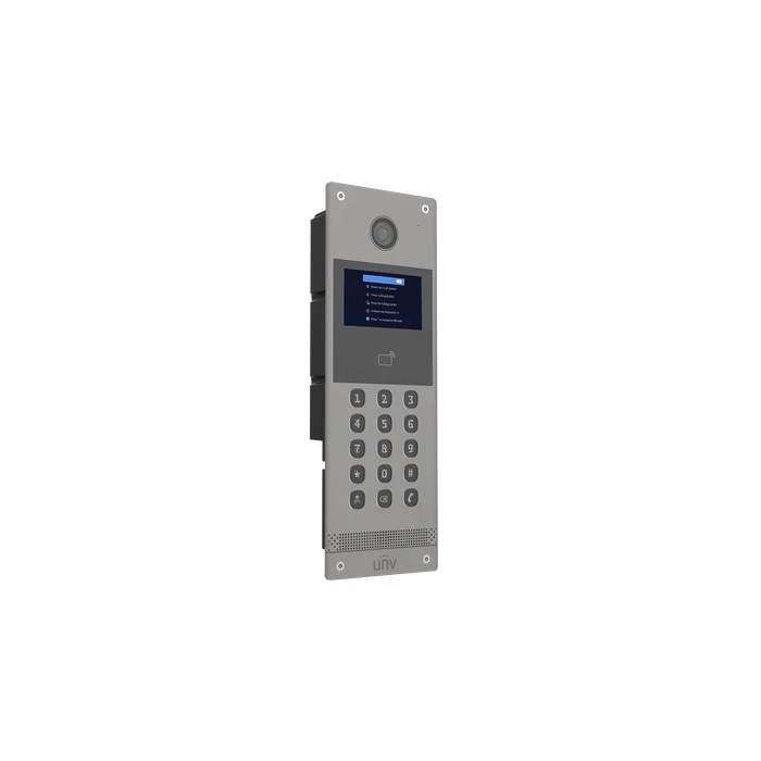 UNV Apartment Video Door Station with 3.97" Screen, 15 Braille Buttons, 500 Indoor Station Capacity, 10,000 IC Reader, PoE & NDAA Compliance | Model No. OEU-301S-HMKA